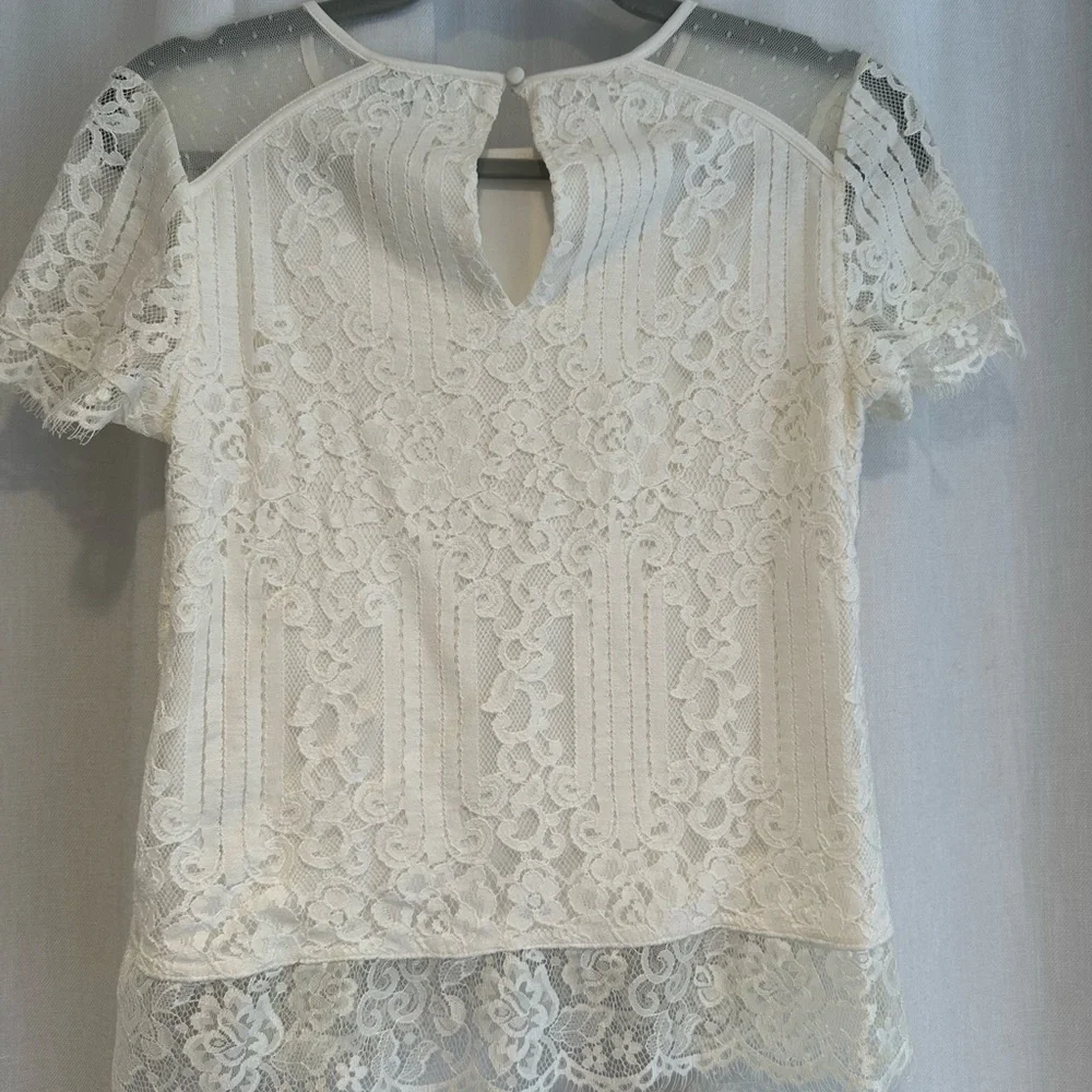 Express White Lace Blouse - Picture 5 of 7